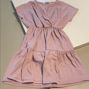 Kids Pink Textured Dress